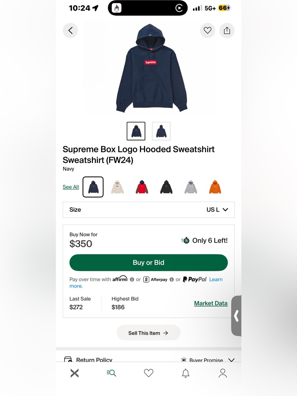 Supreme Box Logo Tee — navy with Red Box Logo - Picture 4 of 7